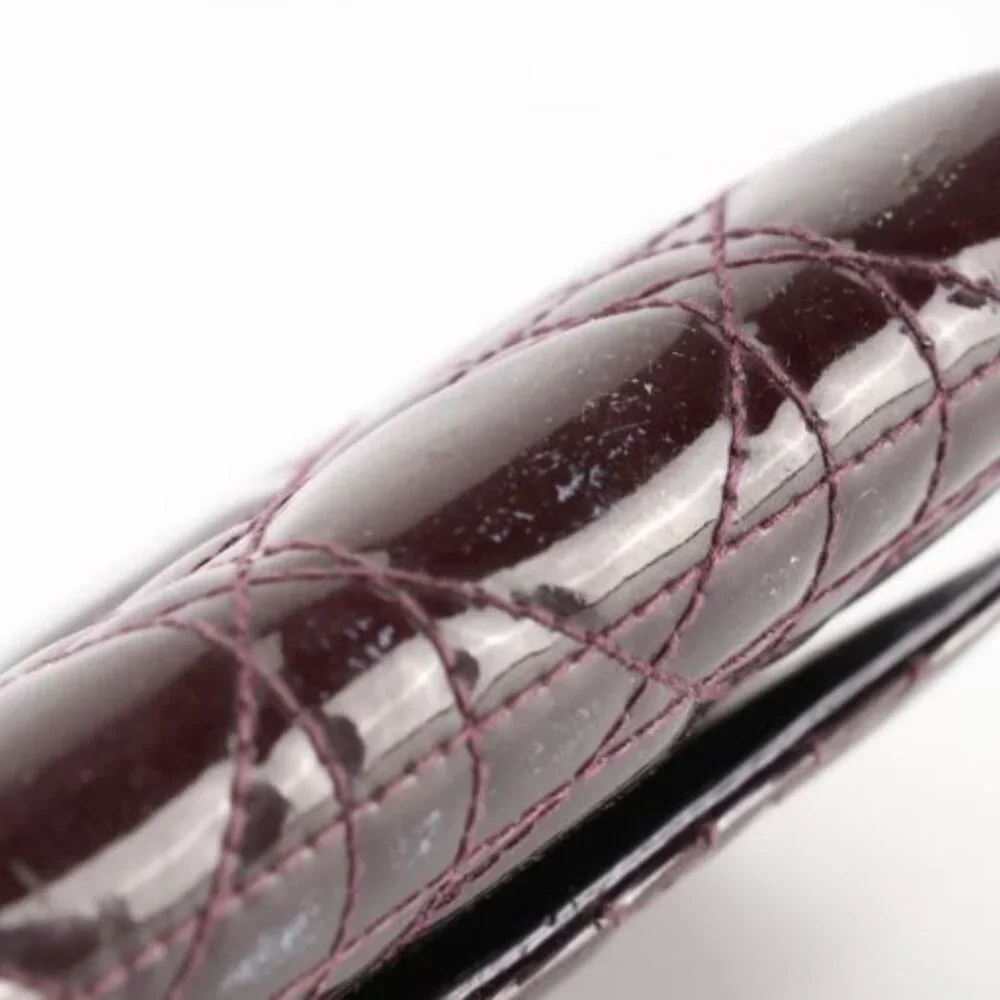 Dior Wallet in Aubergine Cannage Patent Leather